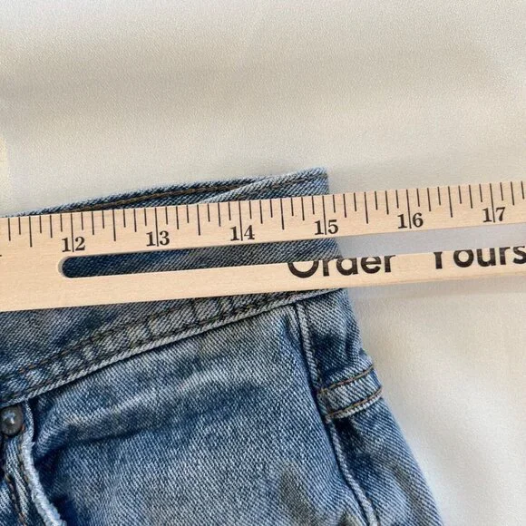 FREE PEOPLE Denim Shorts Womens Sz W 26 Blue Daisy Dukes Distressed Jean Summer - Picture 12 of 16